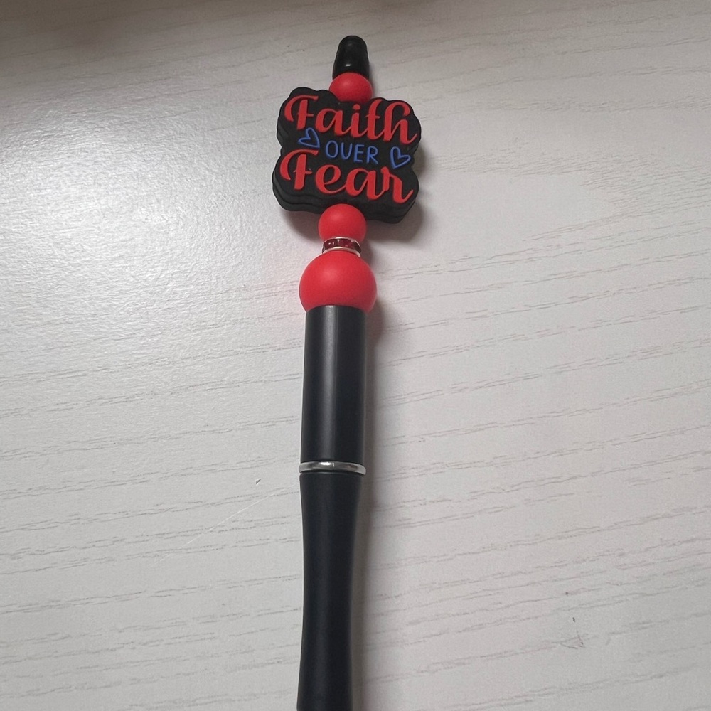 Faith Over Fear Black and Red Pen